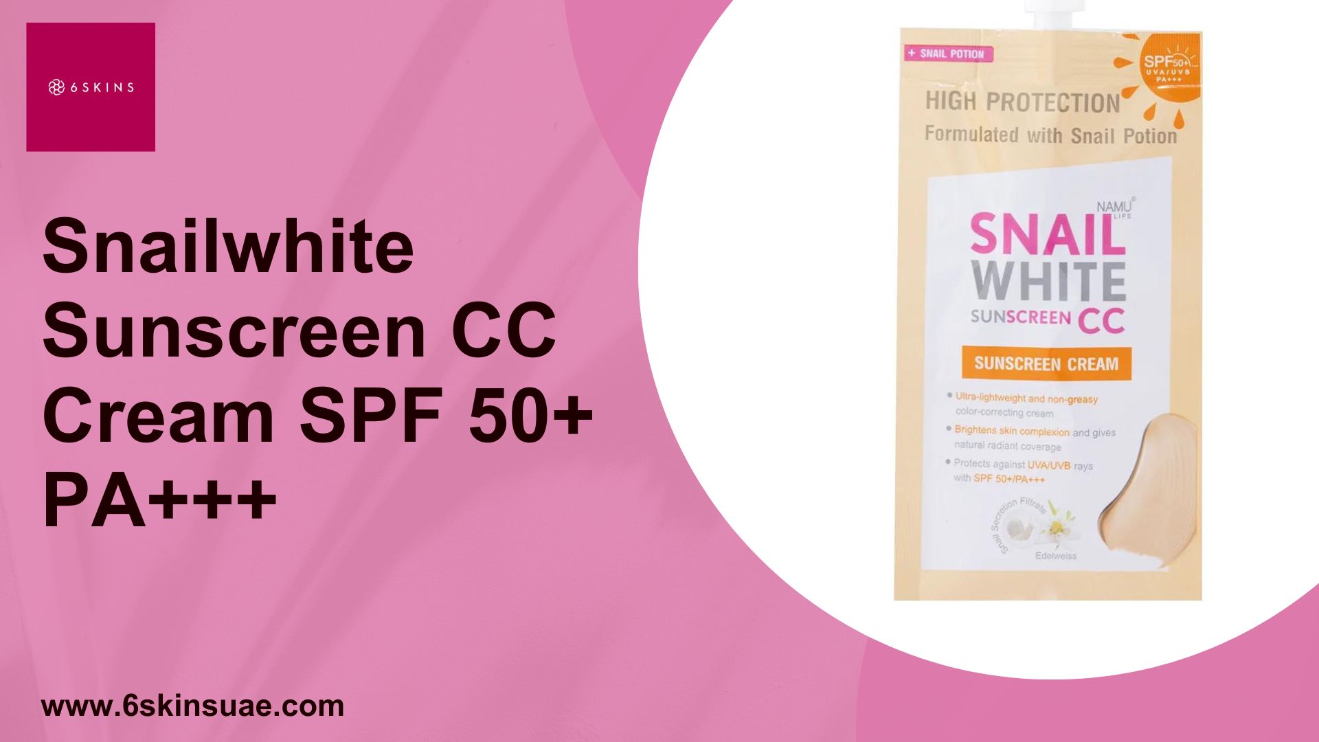Snailwhite Sunscreen Cc Cream Spf 50+ Pa+++